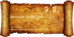 Hornok Beáta névjegykártya